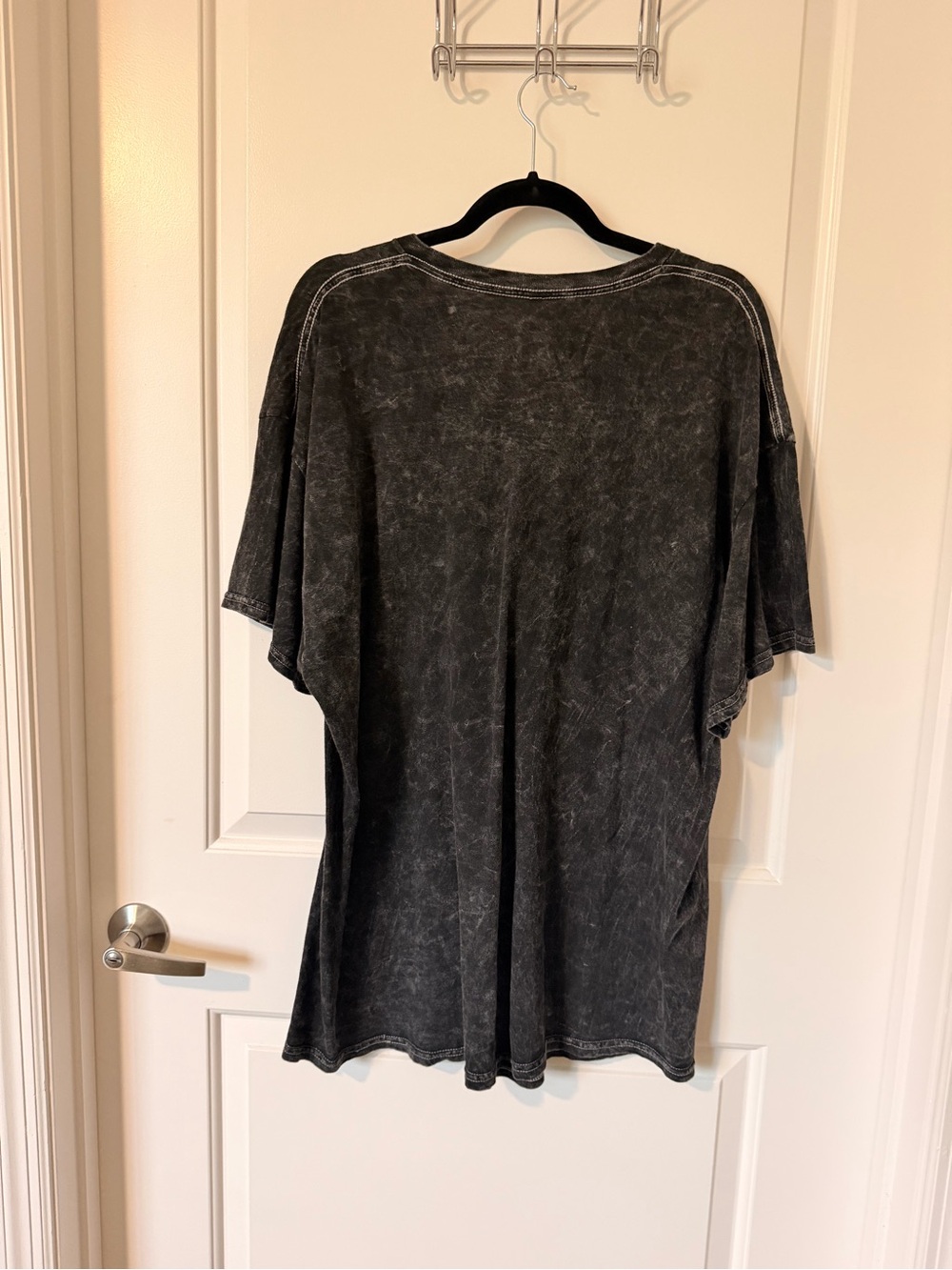 NWT- Whitney Graphic Mineral-Wash Black Tee with Red Accent - Picture 2 of 3